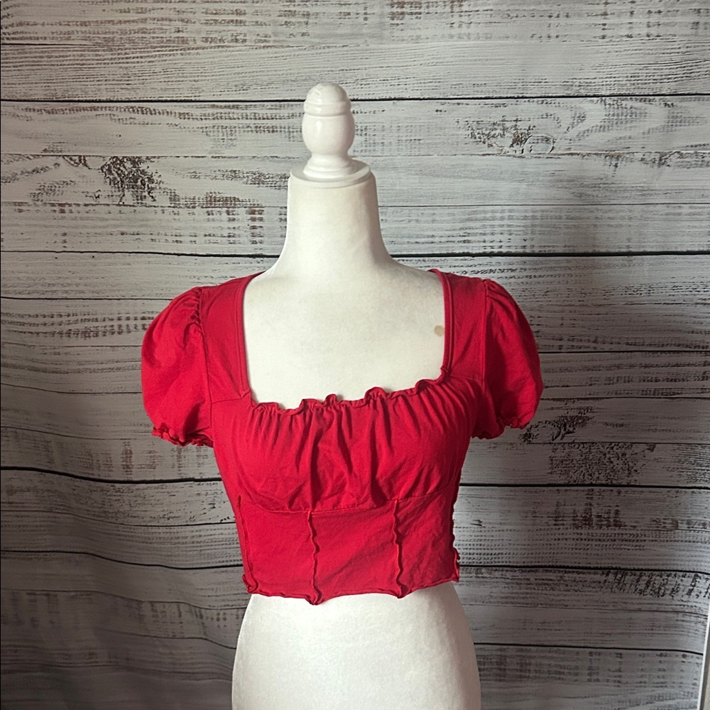 Red Crop Top size large